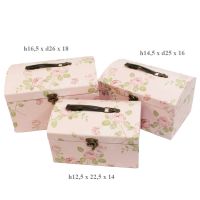 Коробка сундук Цветущие Розы, набор из 3 шт, Z25-7 - вид 1 миниатюра