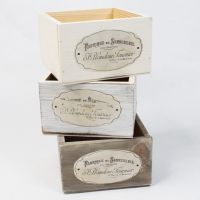 Ящик деревянный для цветов и подарков 15 х 15 х 9 см, в ассортименте - вид 1 миниатюра