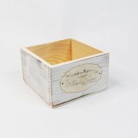 Ящик деревянный для цветов и подарков 15 х 15 х 9 см, в ассортименте - вид 6 миниатюра