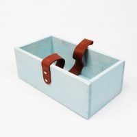Ящик деревянный для цветов и подарков с декоративным элементом 25 х 14 х 9 см, в ассортименте - вид 7 миниатюра