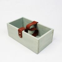 Ящик деревянный для цветов и подарков с декоративным элементом 25 х 14 х 9 см, в ассортименте - вид 4 миниатюра