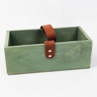 Ящик деревянный для цветов и подарков с декоративным элементом 25 х 14 х 9 см, в ассортименте - вид 3 миниатюра