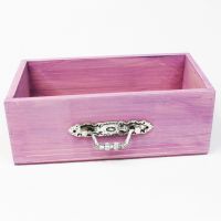 Ящик деревянный для цветов и подарков с декоративным элементом 25 х 13 х 9 см, в ассортименте - вид 3 миниатюра