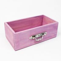 Ящик деревянный для цветов и подарков с декоративным элементом 25 х 13 х 9 см, в ассортименте - вид 1 миниатюра