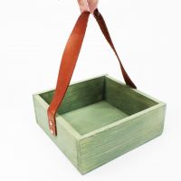 Ящик деревянный для цветов и подарков с надписью 25 х 25 х 7,5 см, в ассортименте - вид 1 миниатюра