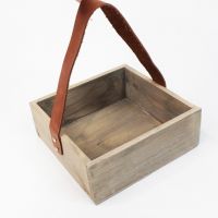 Ящик деревянный для цветов и подарков с надписью 25 х 25 х 7,5 см, в ассортименте - вид 6 миниатюра