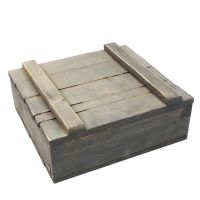 Ящик деревянный для цветов и подарков с крышкой 25,5 х 28 х 10 см, серый - вид 2 миниатюра