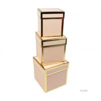Коробка квадратная Золотой кант, набор из 3 шт, Z25-12 - вид 1 миниатюра