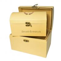 Коробка сундук, набор из 3 шт, крафтовый, М64-1/111-20 - вид 1 миниатюра